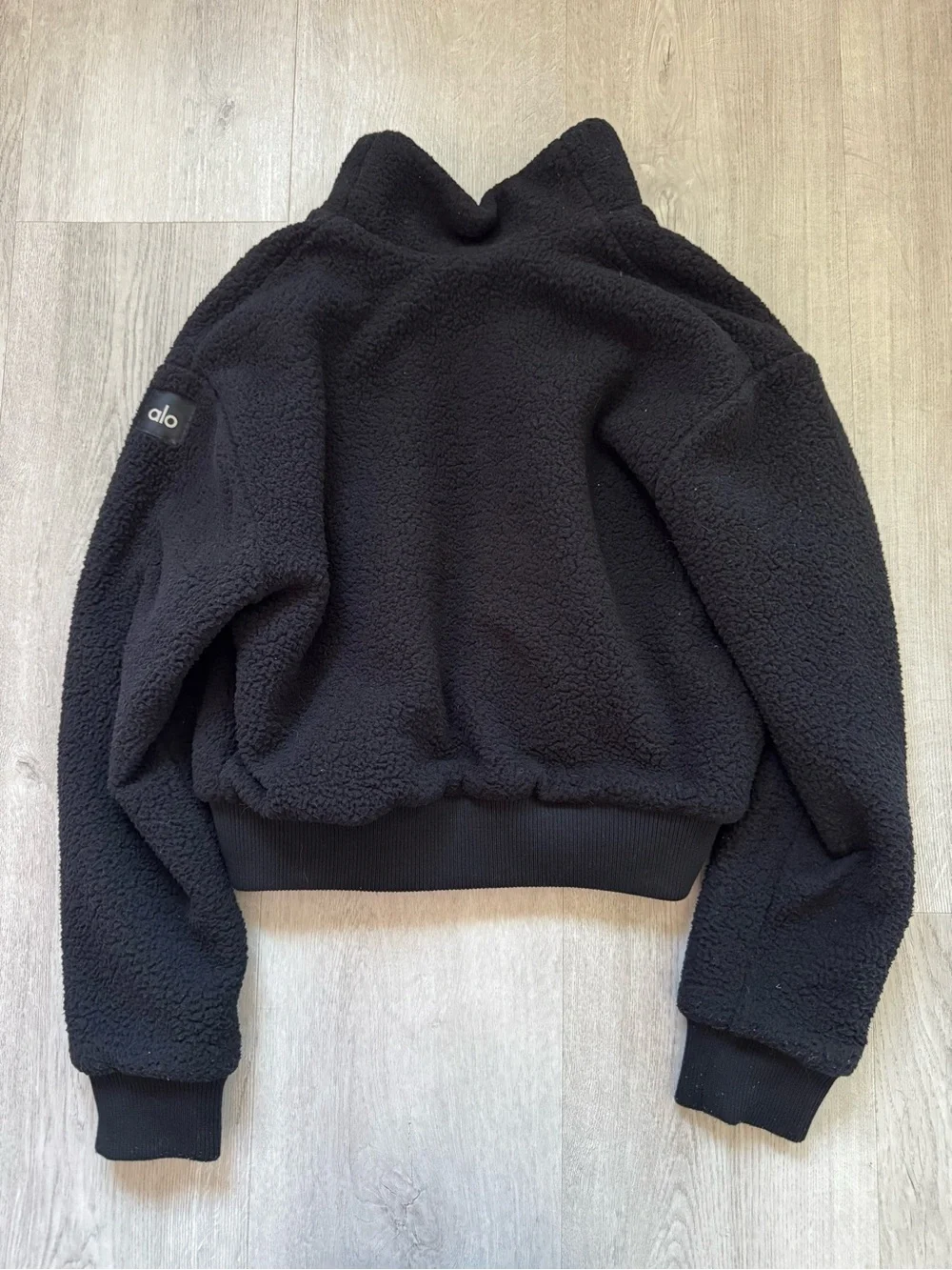 ALO Yoga Black Sherpa Zip-Up Jacket